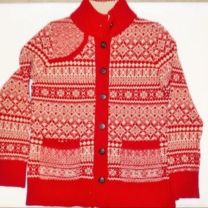 Eddie Bauer Lambs Wool Nordic Cardigan
